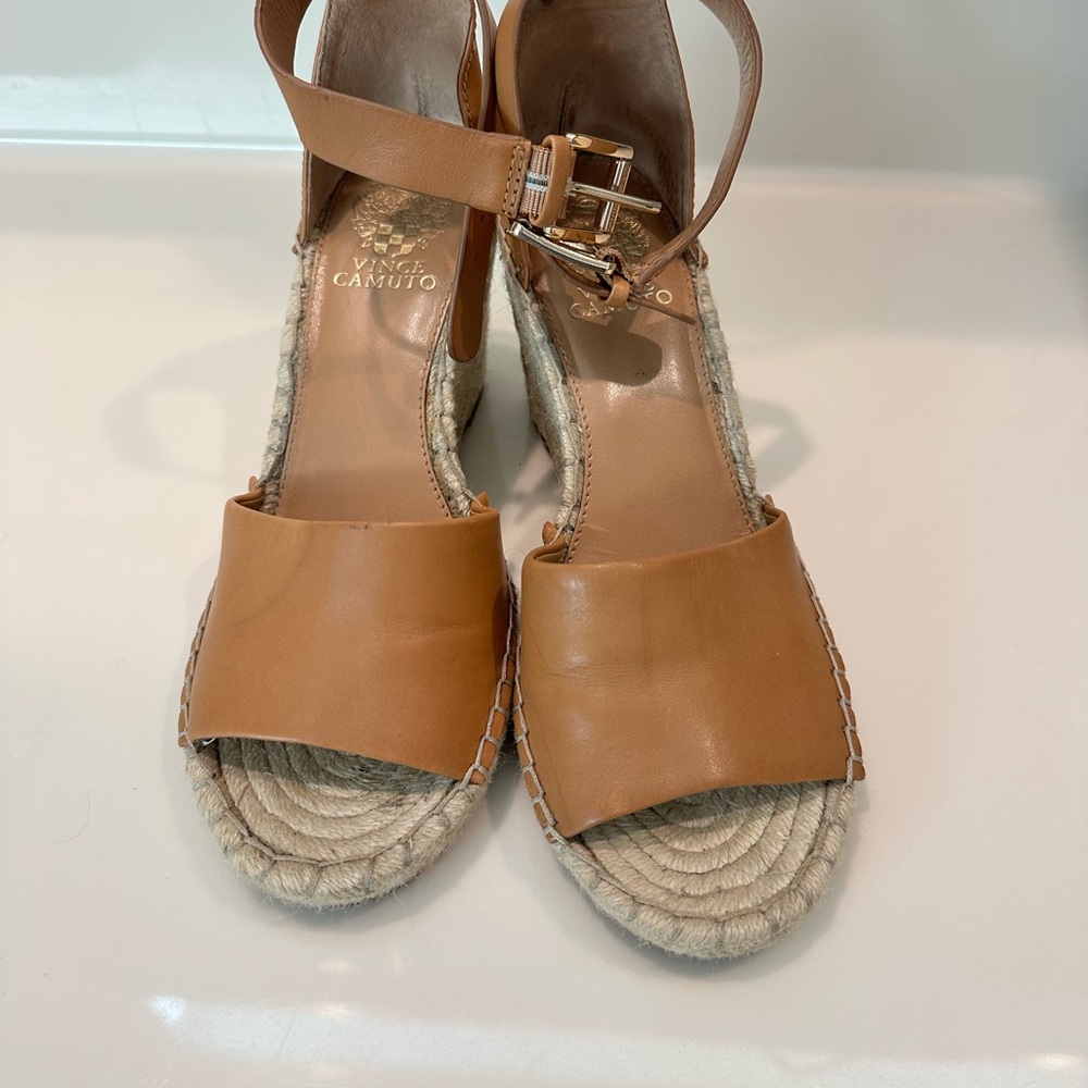 Vince Camuto Tan Espadrille Shoes with Ankle Strap